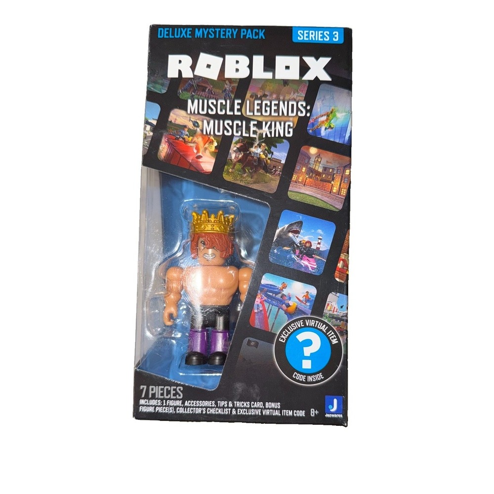 Roblox Deluxe Mystery Pack Series 3 Muscle Legends Muscle King Figure New